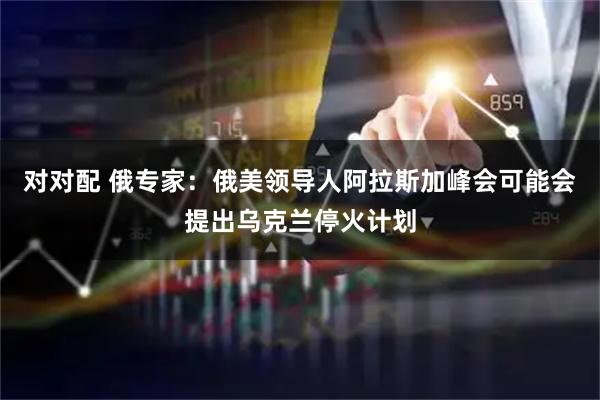 对对配 俄专家：俄美领导人阿拉斯加峰会可能会提出乌克兰停火计划